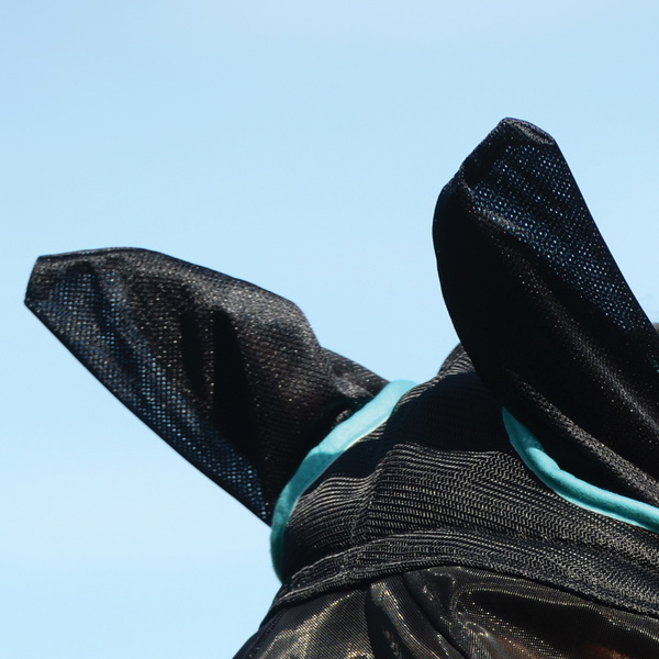 Weatherbeeta Comfitec Deluxe Fine Mesh Mask With Ears And Tassels 1009577012 - Navy Turquoise